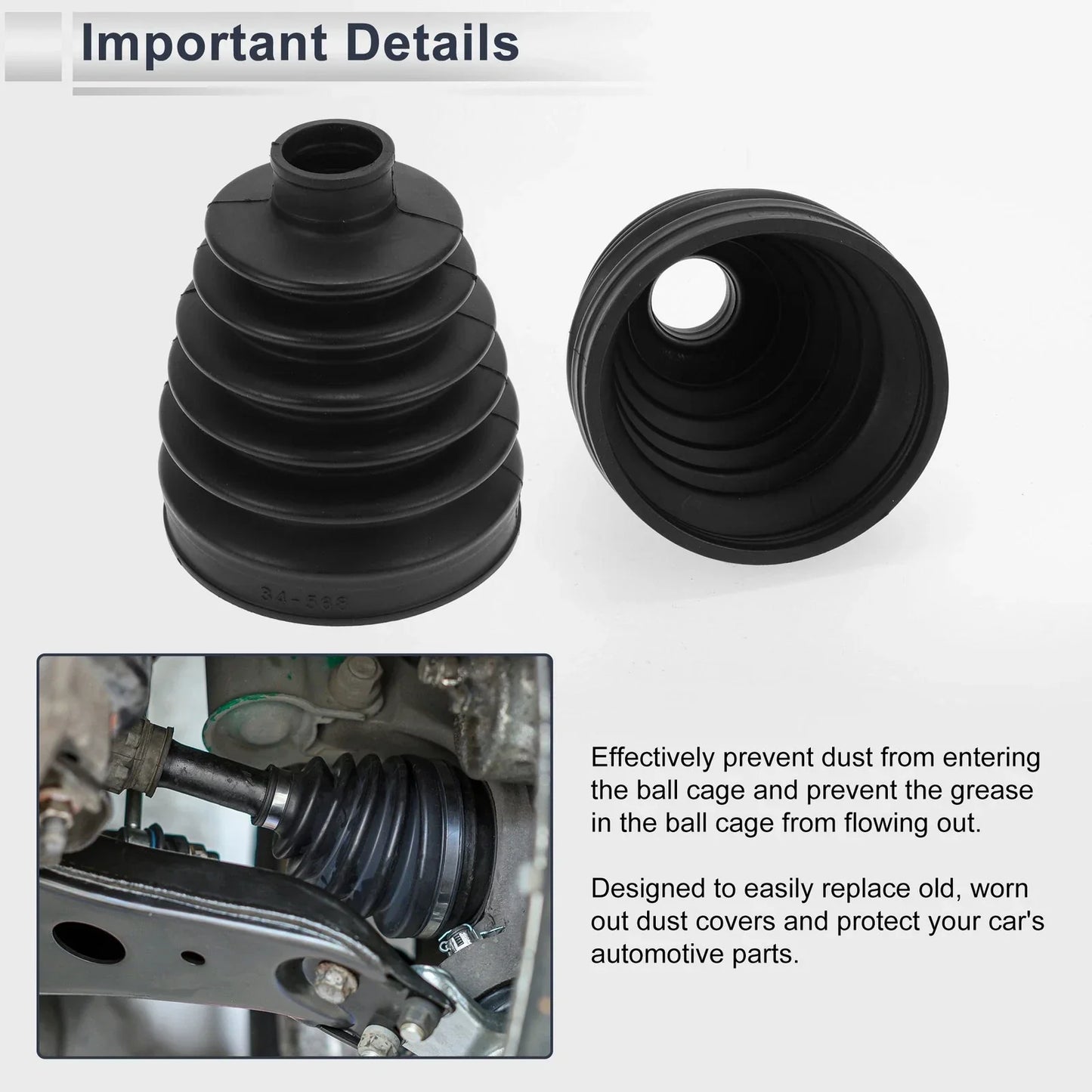 Outer CV Joint Boot Kit with Clamps for BMW 528i (2011 - 2016)