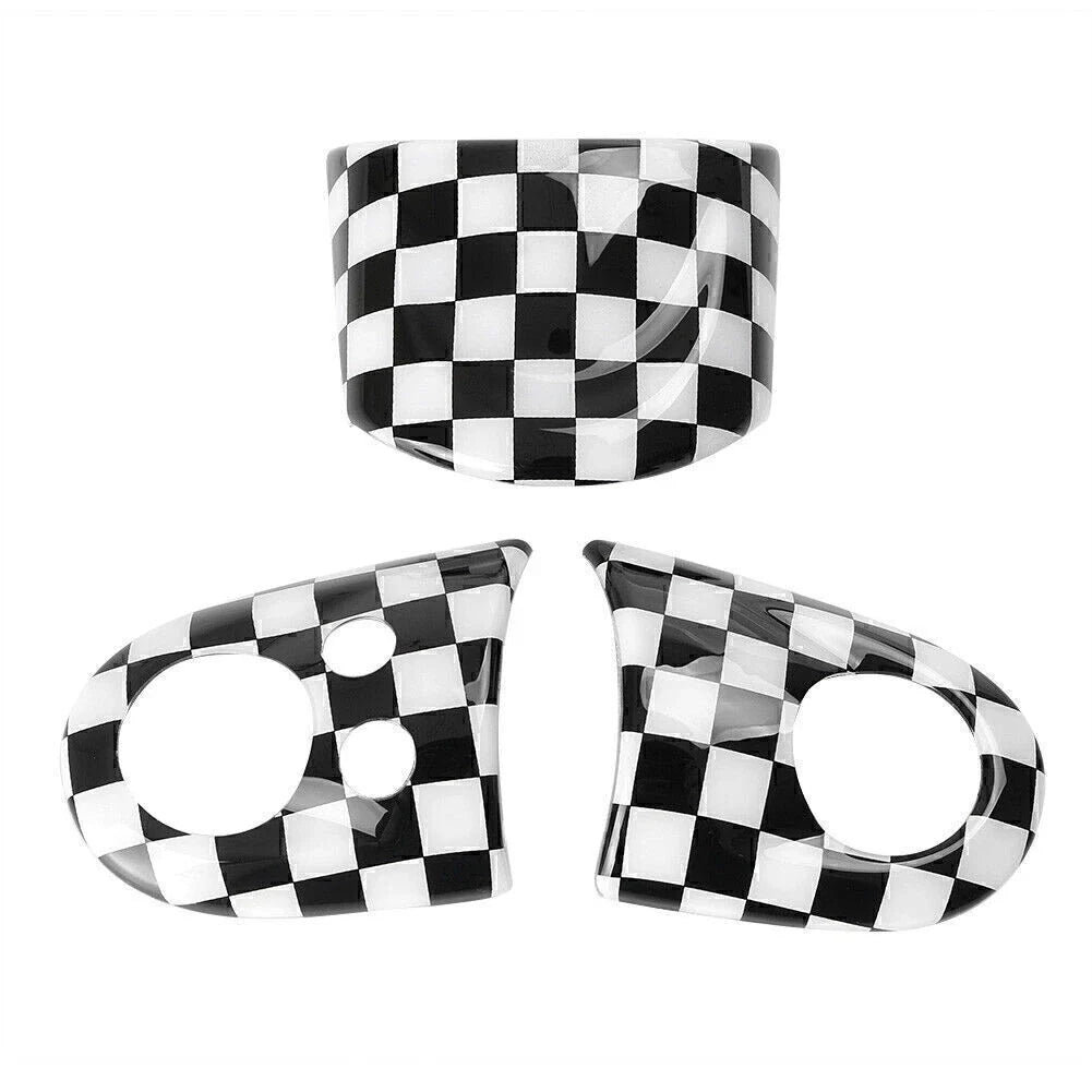 3 x Steering Wheel Cover Trim for Mini Cooper R55 R56 (2007-2020) Black