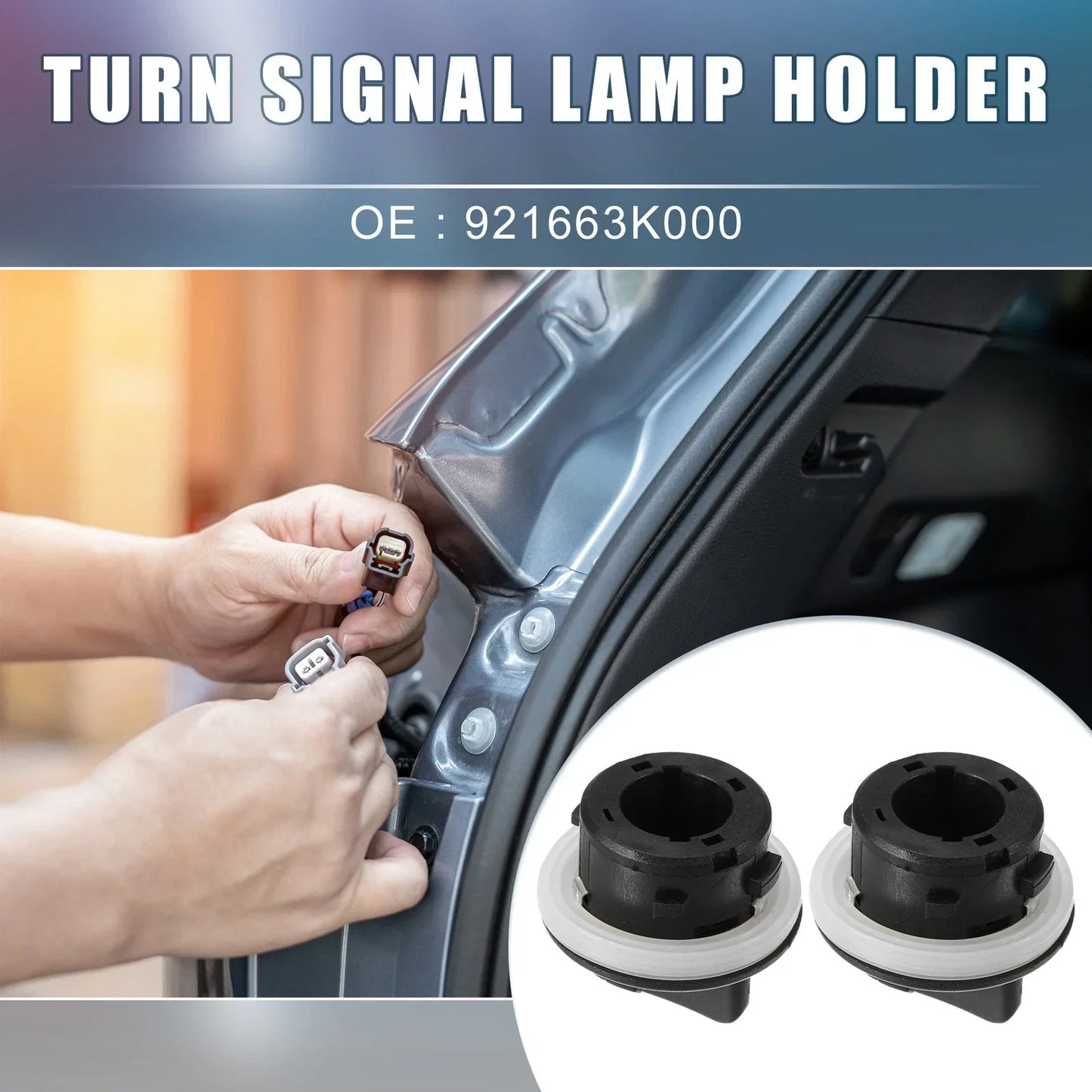 Turn Signal Lamp Holder for Hyundai (Set of 2) - Light Bulb Socket