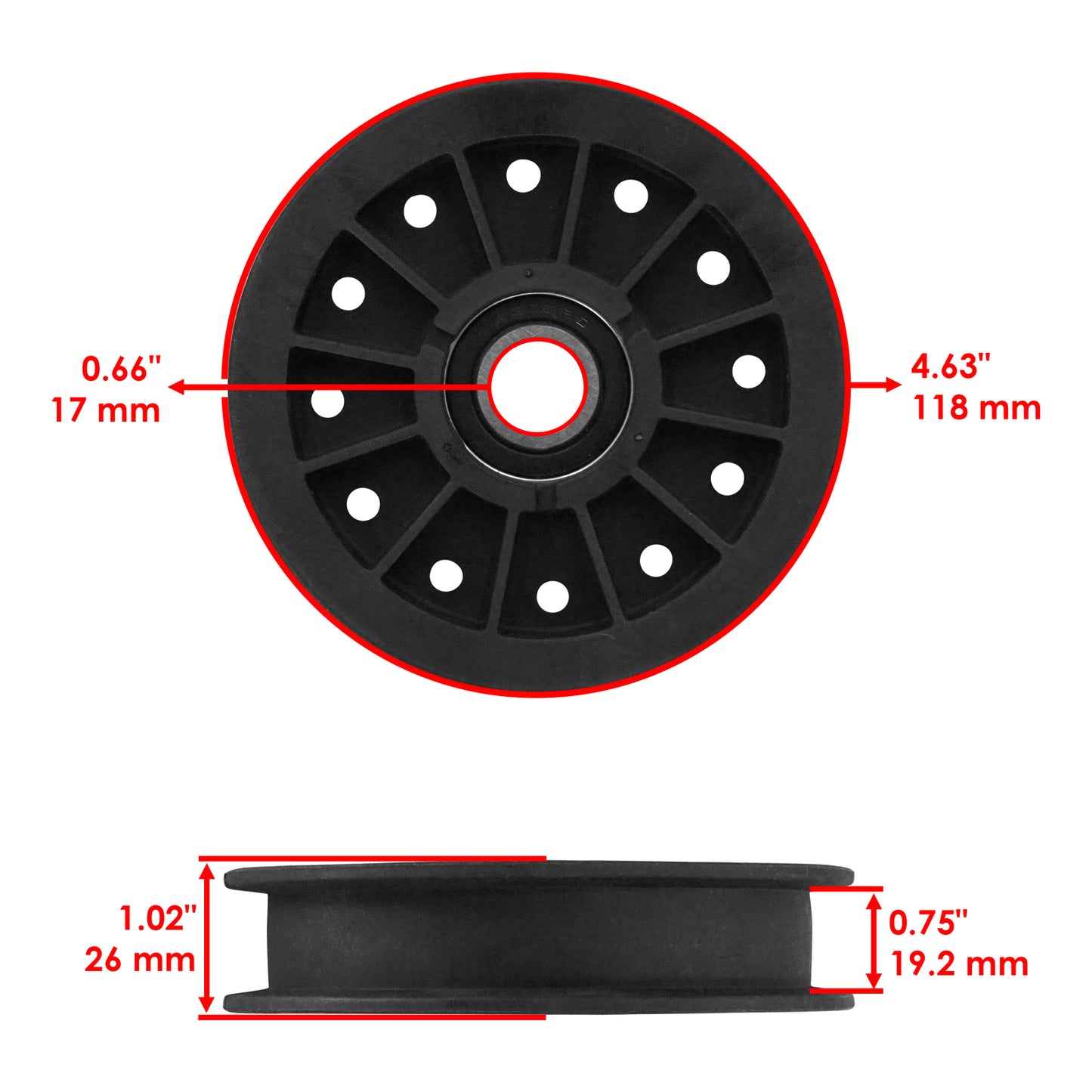 Deck Idler Pulley Replacement for Exmark Turf Tracer FMD 524 624 (2000–2000)