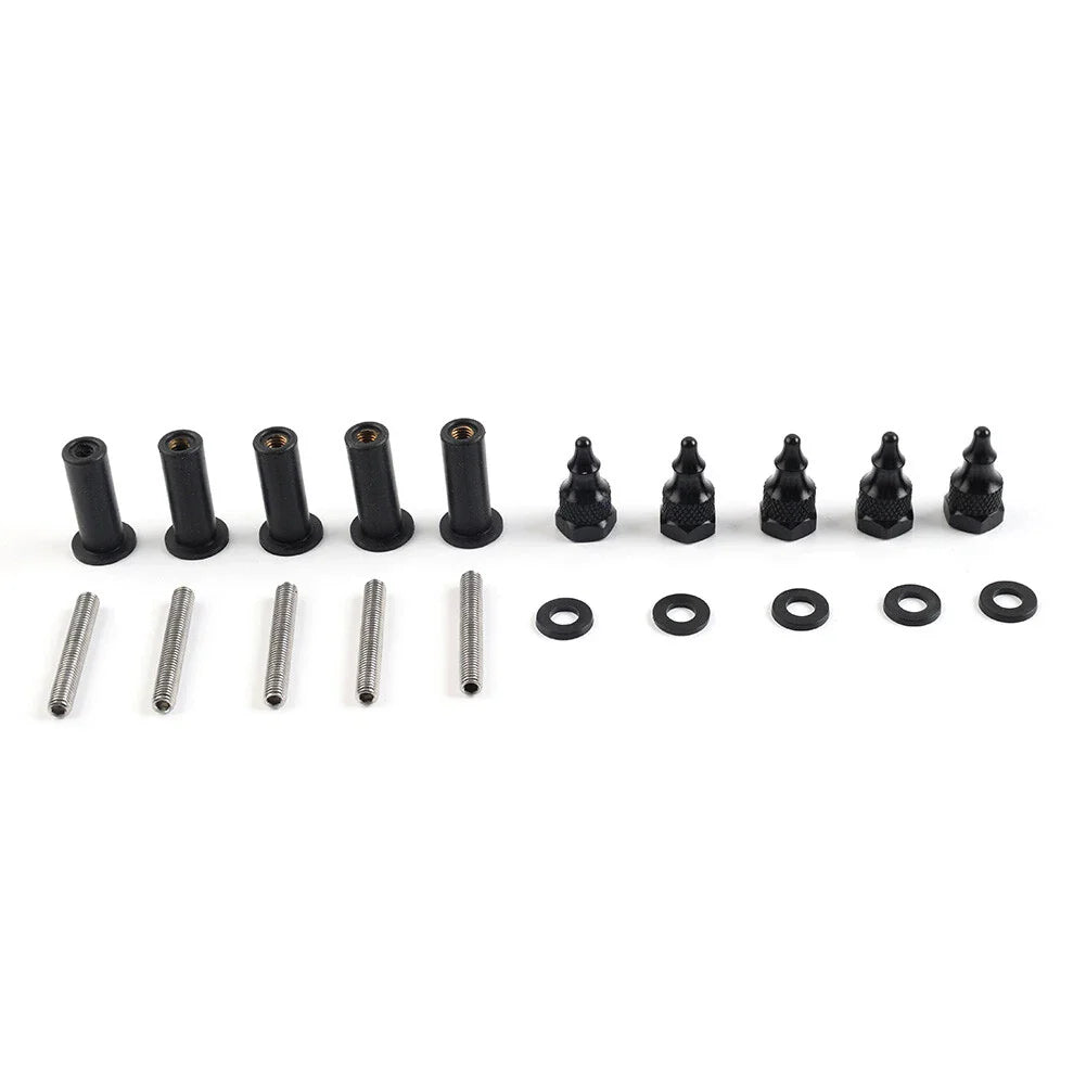 Black Windshield Well Nut Bolt Screws for Harley Road Glide (2015-2023)