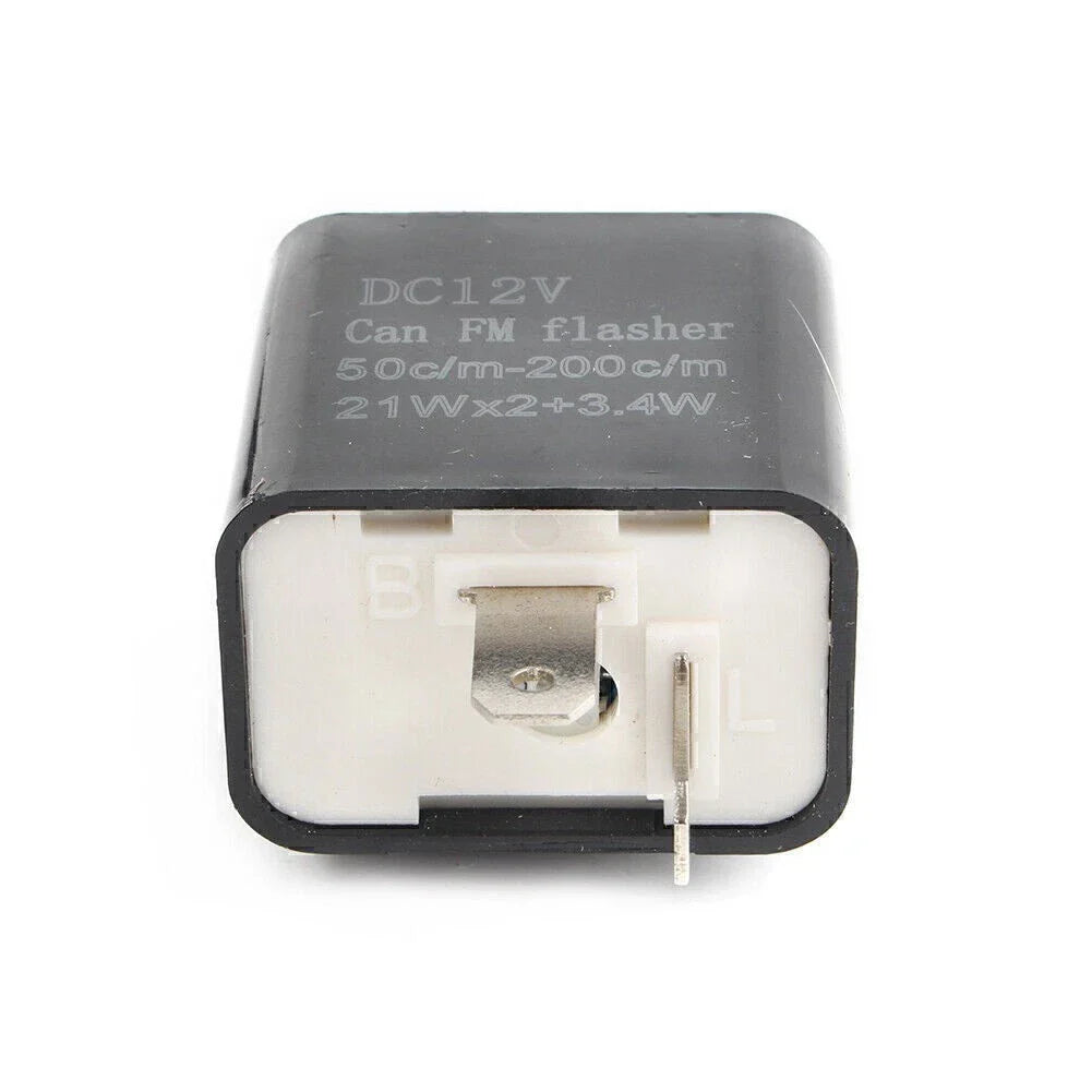 Pin Adjustable LED Flasher Relay for Turn Signal Light - Black