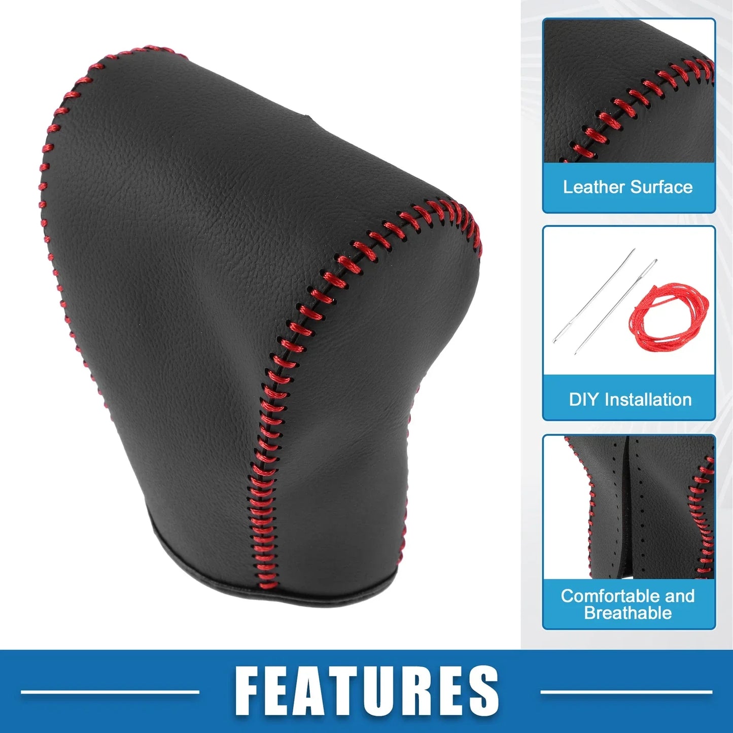 Gear Shifting Knob Cover for Hyundai Tucson 2006-2013 - Automatic Trim Black Red