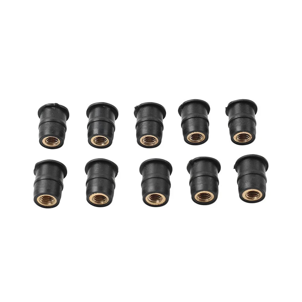10 x Motorcycle Windshield Rubber Nut M6 Vibration Damper for Fairing