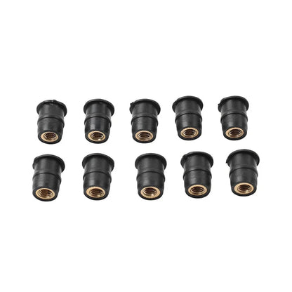 10 x Motorcycle Windshield Rubber Nut M6 Vibration Damper for Fairing