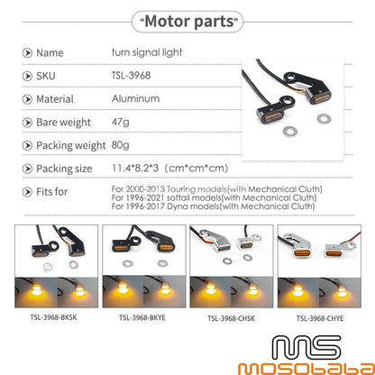 Mini LED Turn Signal Lights for Harley Touring Dyna Softail FLTRU (2006-2023)