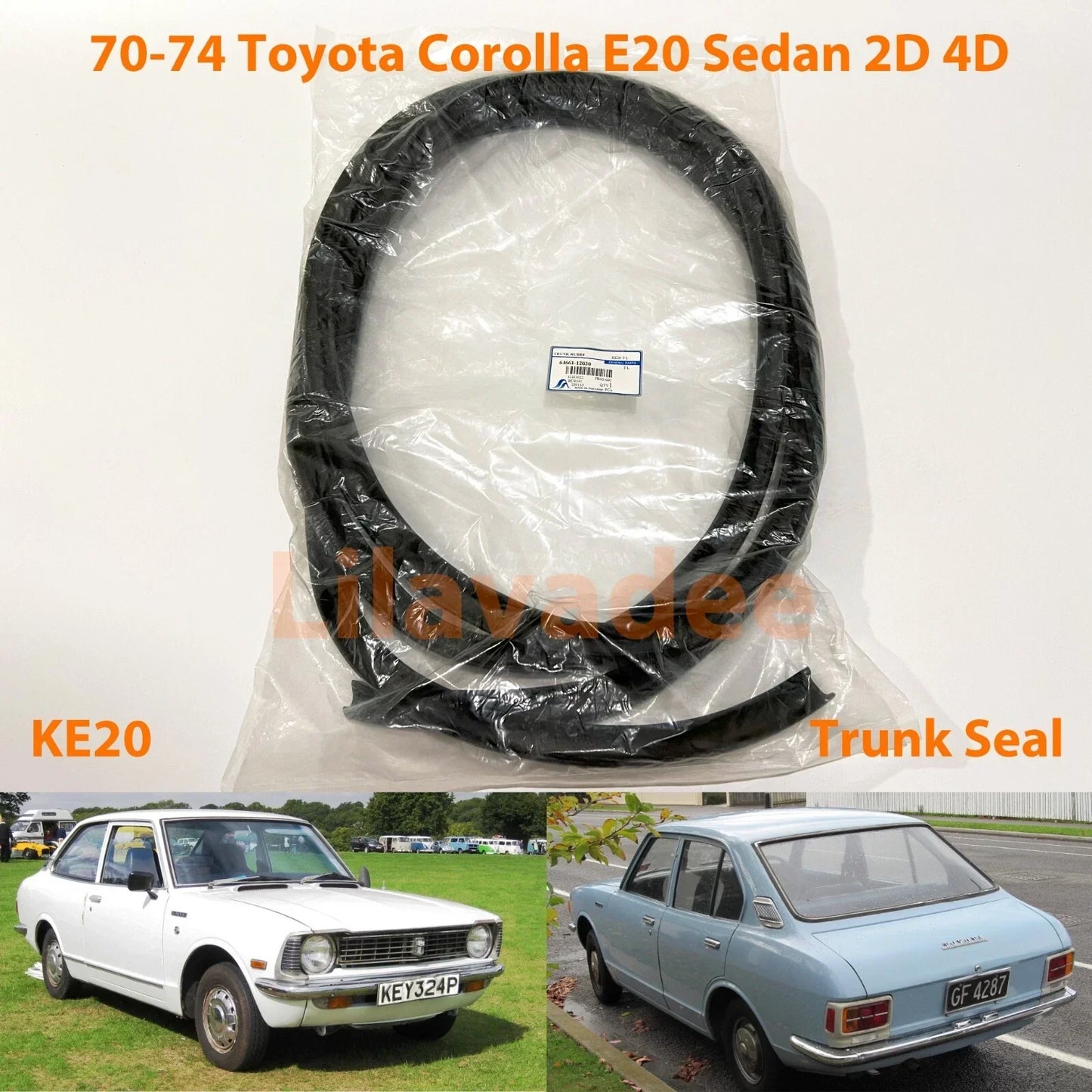 Trunk Lid Weatherstrip Rubber Seal for Toyota Corolla KE20 Sedan (1970-1979)