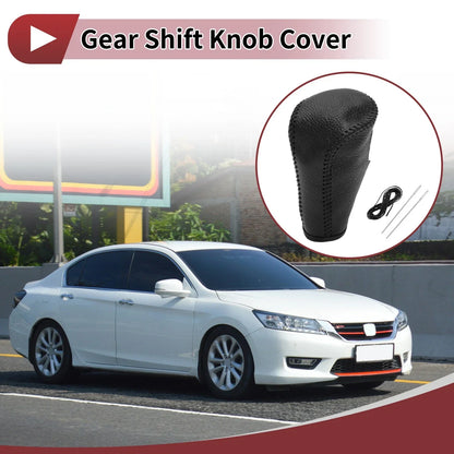 Car Gear Shift Knob Cover for Honda Accord (2008-2012) - Pebbled Black Faux Leather