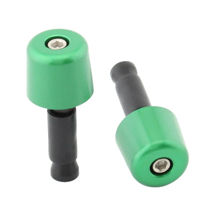 1in Green Handlebar Hand Grips & End Caps for Universal Motorcycle (N/A)
