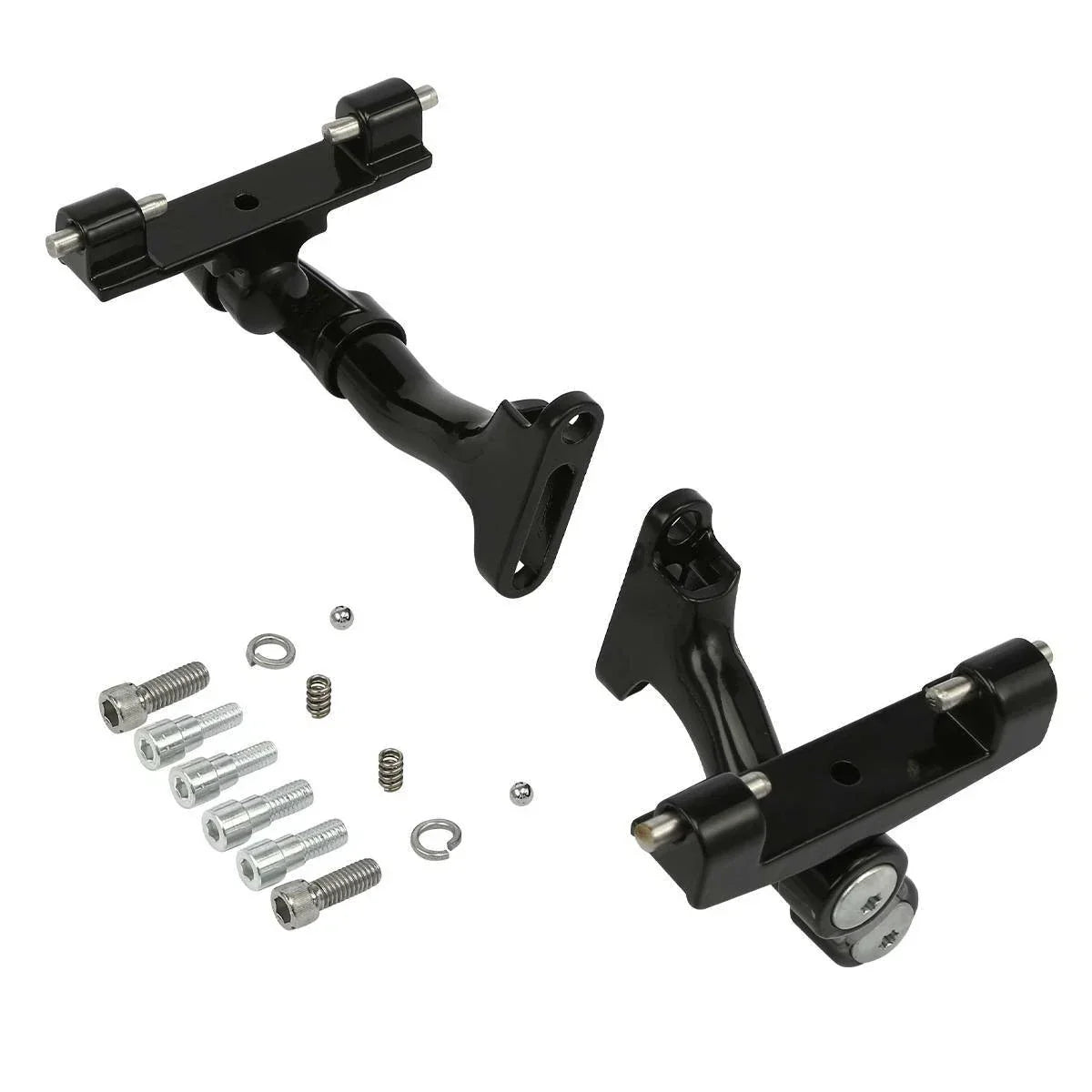 Black Adjustable Rear Footboard Mount for Harley Road King 1993-2025
