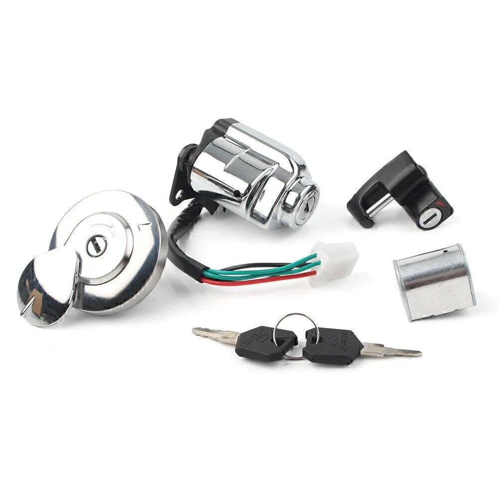 Ignition Switch Fuel Gas Cap Seat Lock Key Set for Honda VT600 Shadow (88-08)