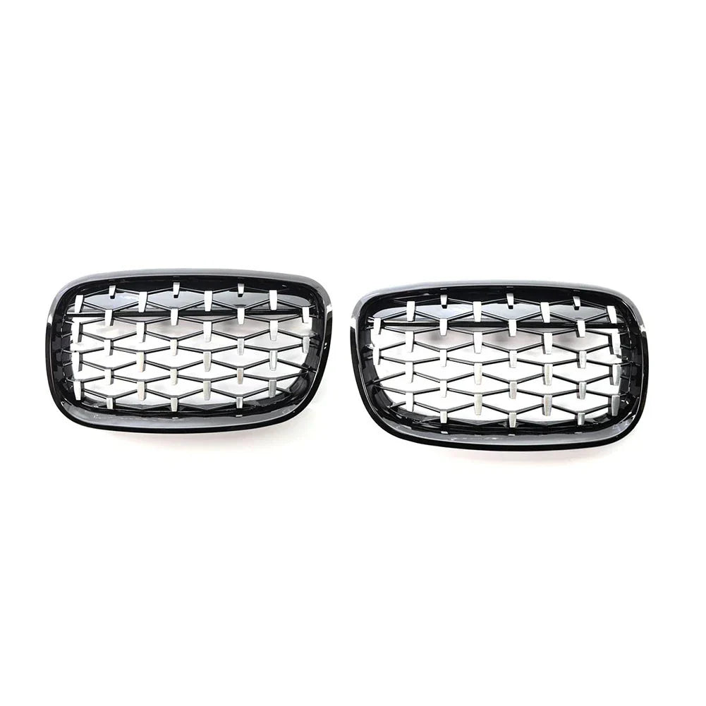 Black & Chrome Front Bumper Kidney Grille for BMW X5 E70, X6 E71 (2007-2013)