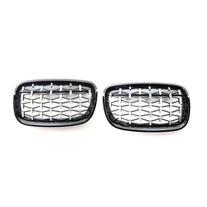 Black & Chrome Front Bumper Kidney Grille for BMW X5 E70, X6 E71 (2007-2013)
