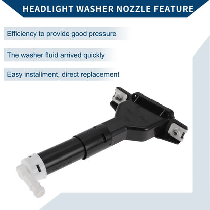 Front Driver Side Headlight Washer Nozzle for Honda Civic (2005-2011) 1 x Black