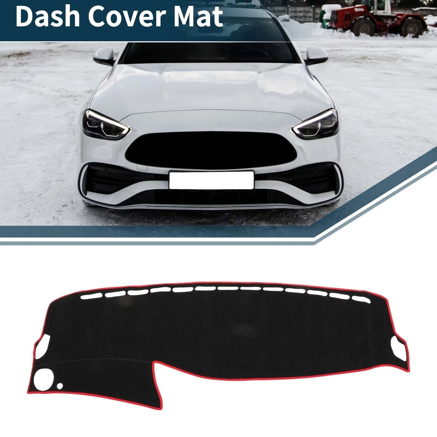 Dashboard Cover Mat for Mercedes Benz S Class W222 2014-2020 Black Red