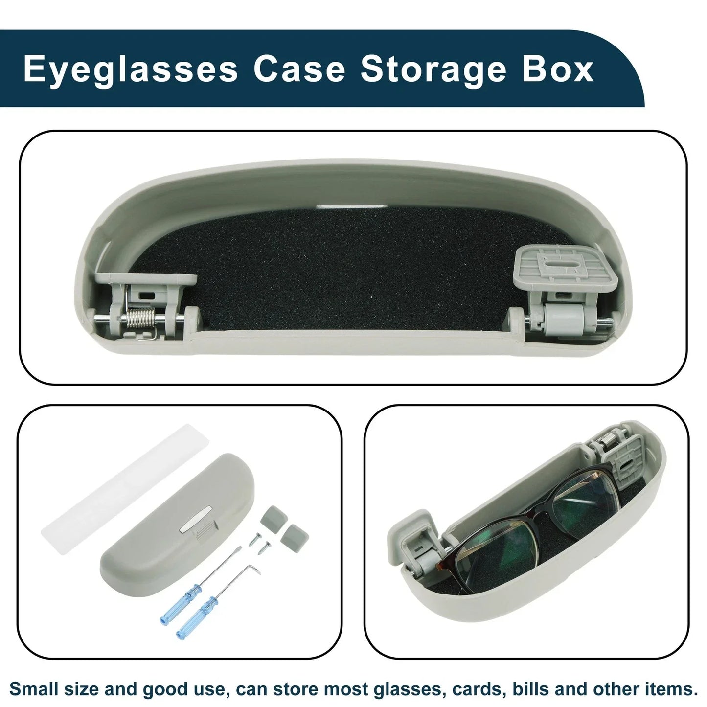 Car Sunglasses Case for Hyundai Tucson 2022-2025 ABS Grey 1 x Set