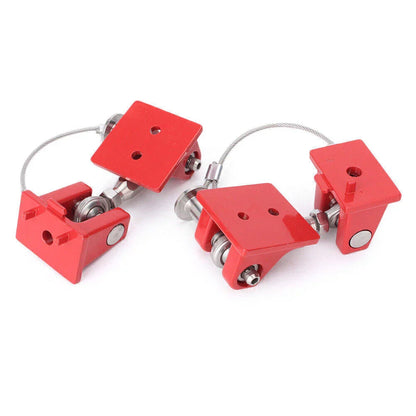 Hood Catch Lock Latches Kit Red/Chrome for Jeep Wrangler JK (2007-2017)