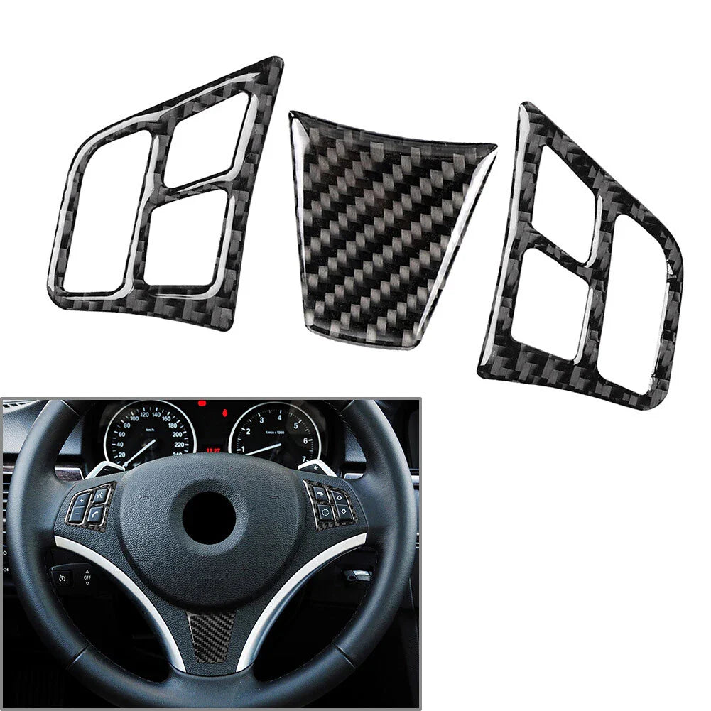 3 Pcs Steering Wheel Cover Trim for BMW 3 Series E90 E91 E92 E93 E95 (2005-2012)