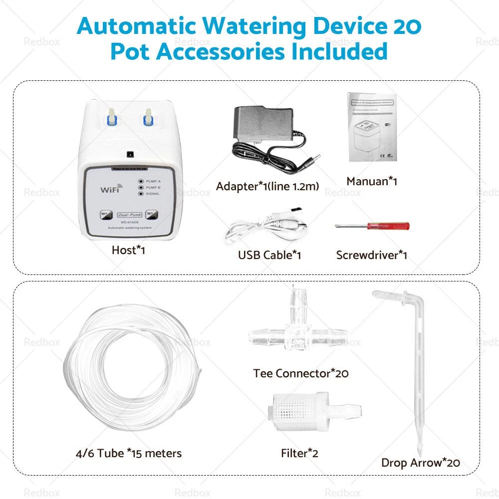 Double Pump Automatic Water Drip System for Mobile App Control