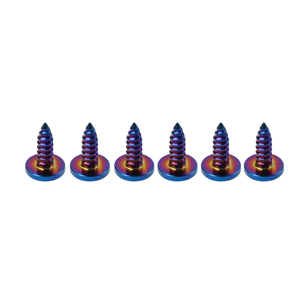 6 x M5x15mm Titanium Torx Head Self Tapping Screws for Fastening Blue