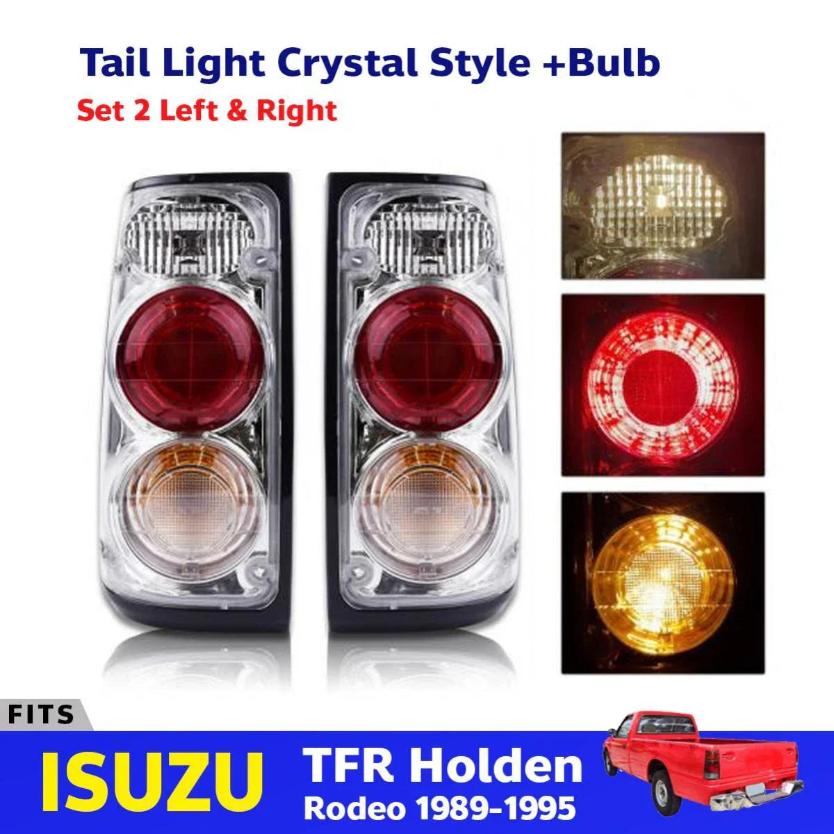 Tail Light Replacement Lamp Donut Pair Fits Isuzu TFR Holden Pickup 1989-96 D05