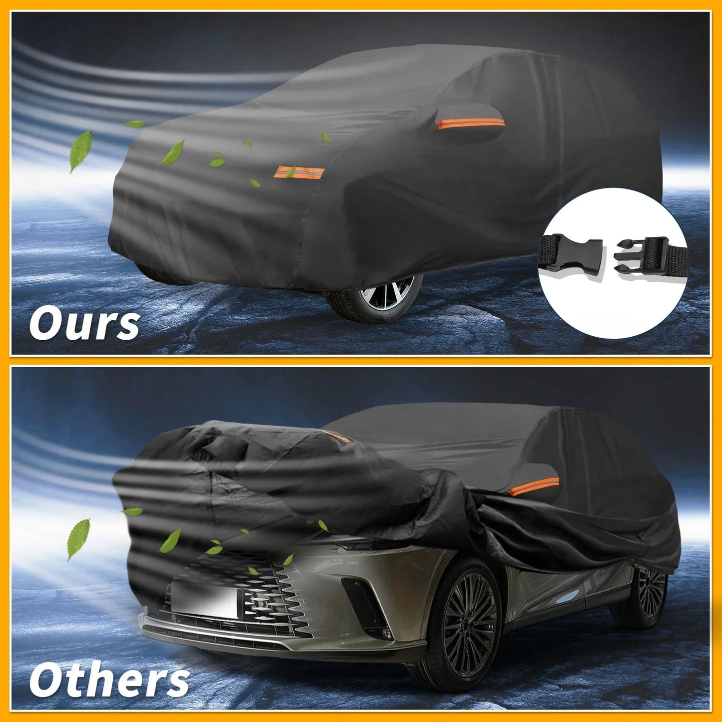 Waterproof All Weather Car Cover for Lexus RX (2016-2023) - Black 190T-PU