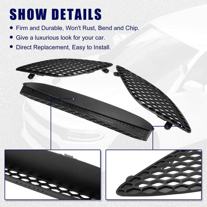 Black Hood Bezel Front Trim Grill Kit for Dodge Charger (2015-2020)