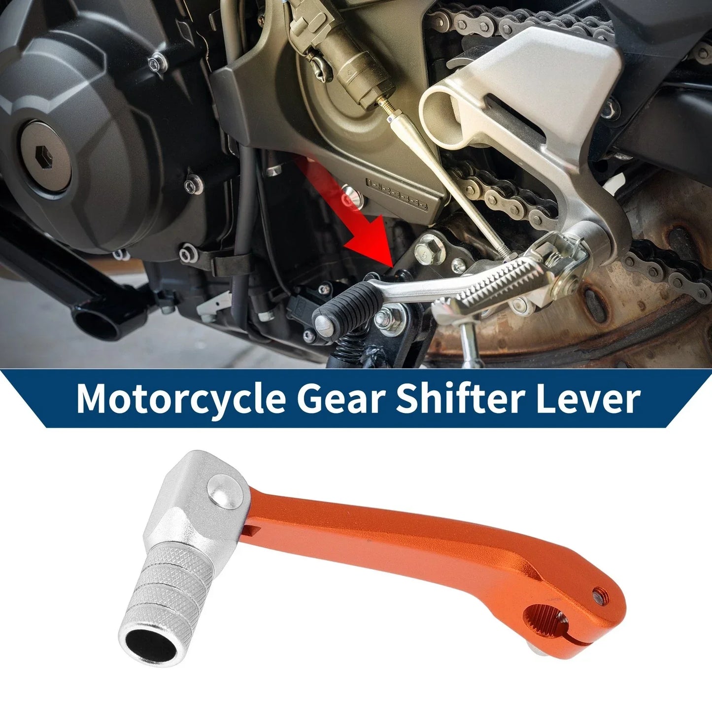 Folding Motorcycle Gear Shifter Lever for Honda CRF150F (2003-2017) Orange Silver