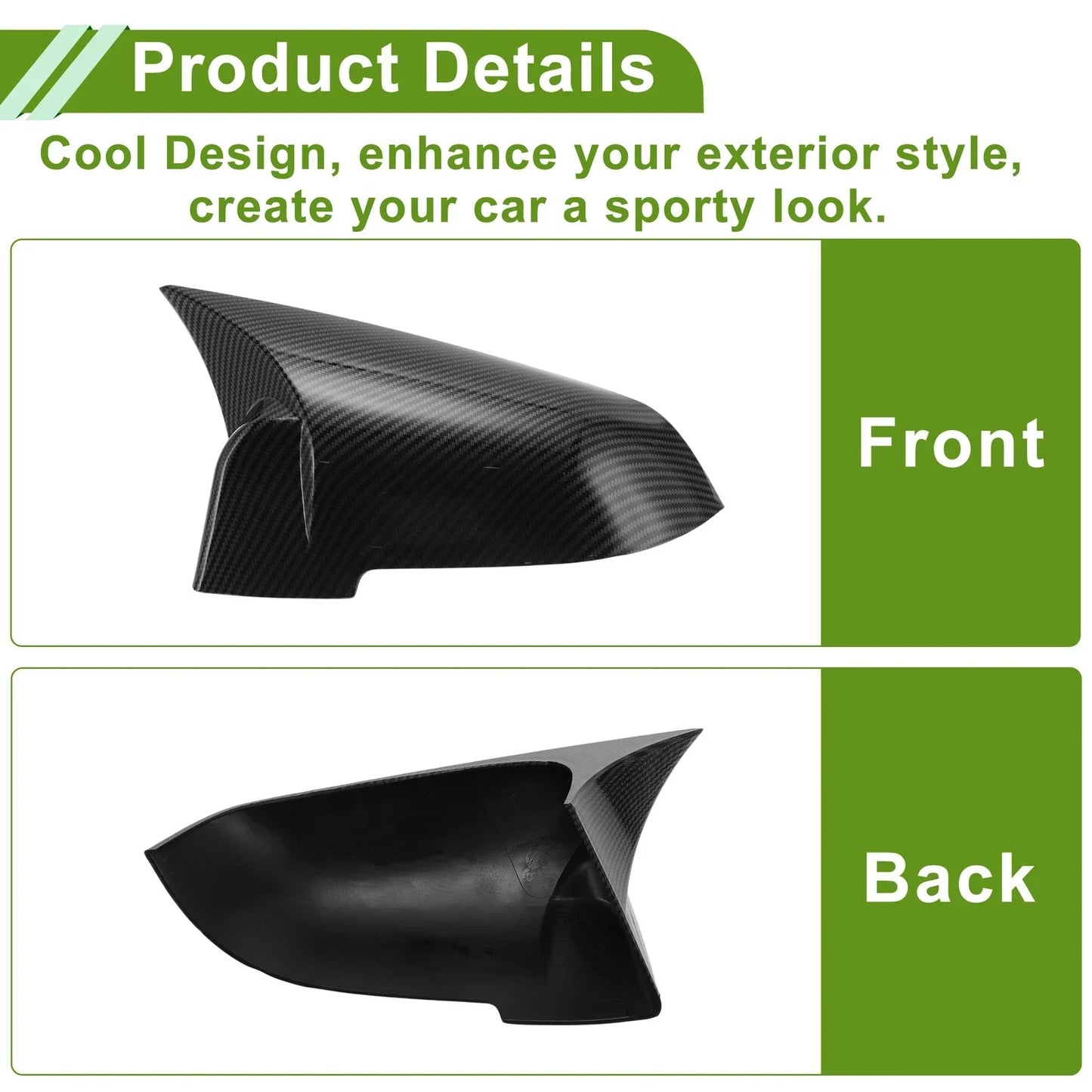 Mirror Cover Cap Replacement for BMW 5 Series F10/F11/F18 (2014-2018)