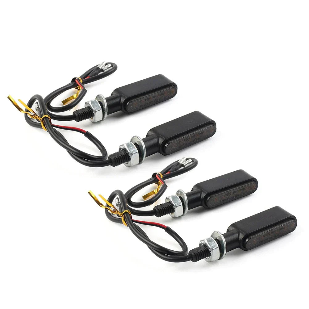 4x LED Mini Turn Signal Lights Amber for Cafe Racer Bobber