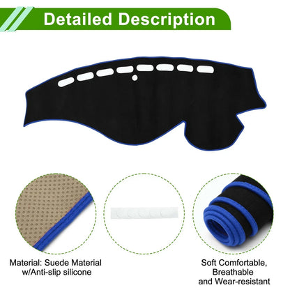 Dashboard Cover Mat for Honda Odyssey (2009-2014) Sun Protector Pad Black Blue
