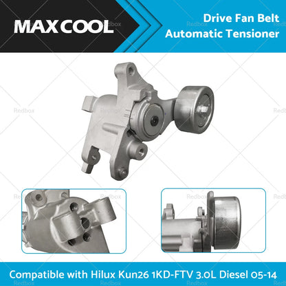 Drive Fan Belt Tensioner for Toyota Hilux KUN25 KUN26 1KD-FTV Diesel (05-14)