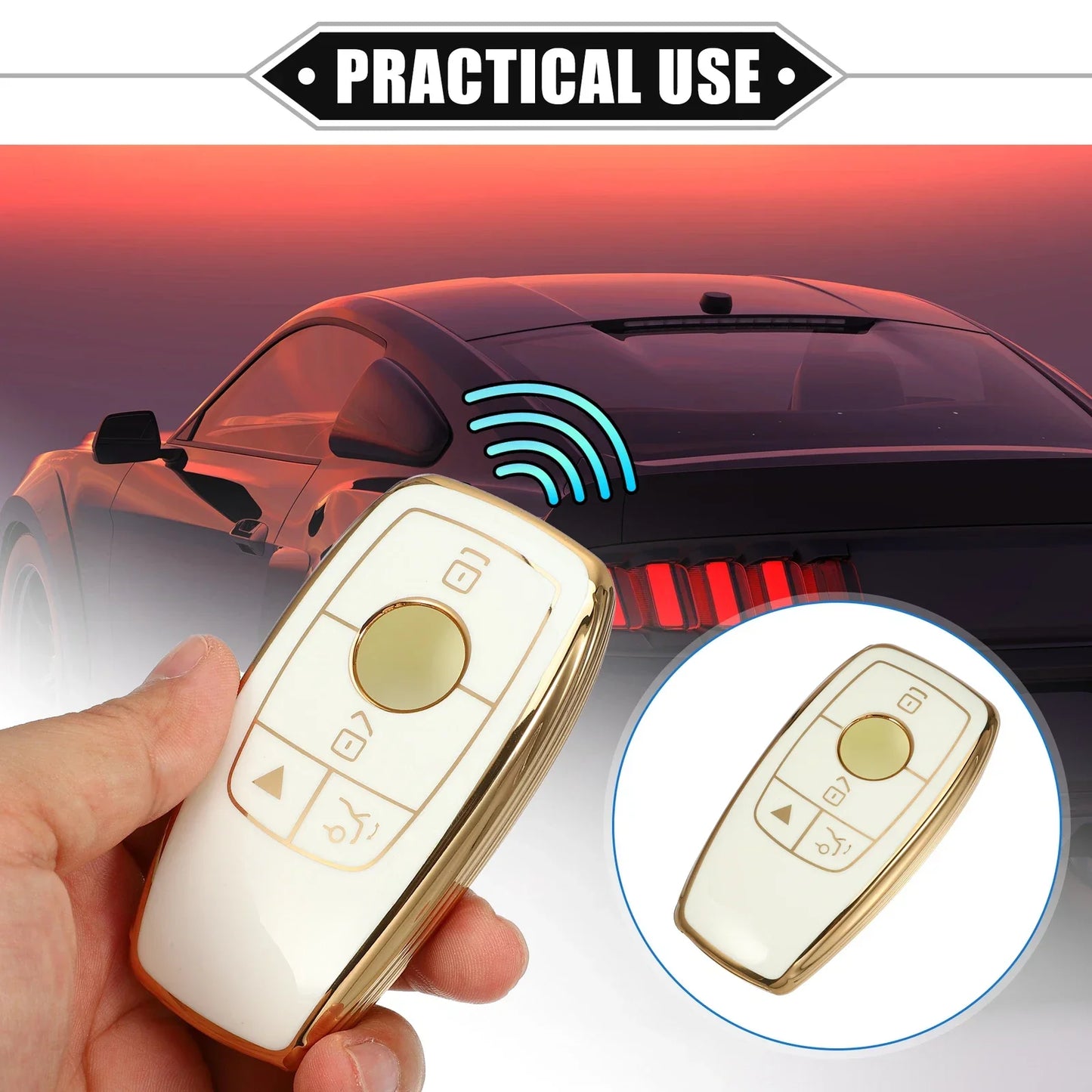 Key Fob Shell Cover Case for Mercedes Benz G-Class (2017-2021) TPU White