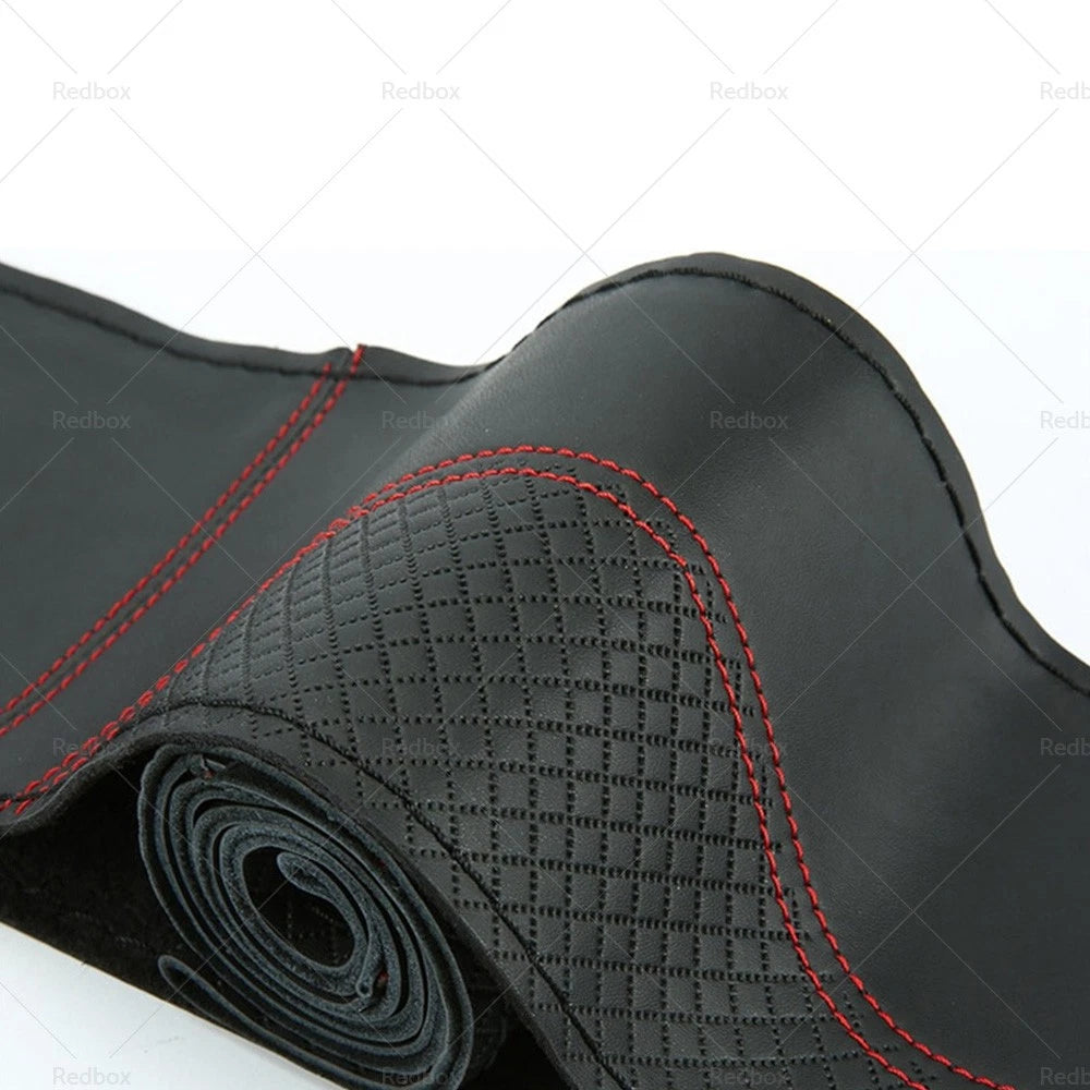 Premium Leather 38cm Steering Wheel Cover for Car - Auto Protection