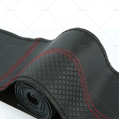Premium Leather 38cm Steering Wheel Cover for Car - Auto Protection