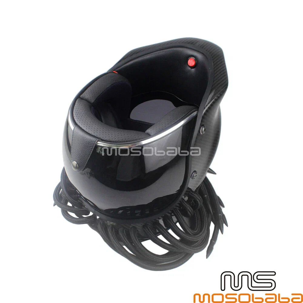 Carbon Fiber Full Face Motorcycle Helmet for Predator DOT Approved - M