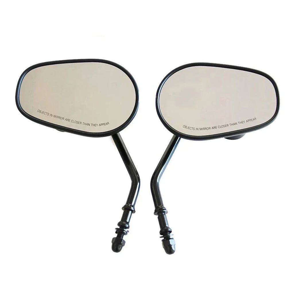 Black Motorcycle Oval Rear View Side Mirrors for HARLEY DAVIDSON