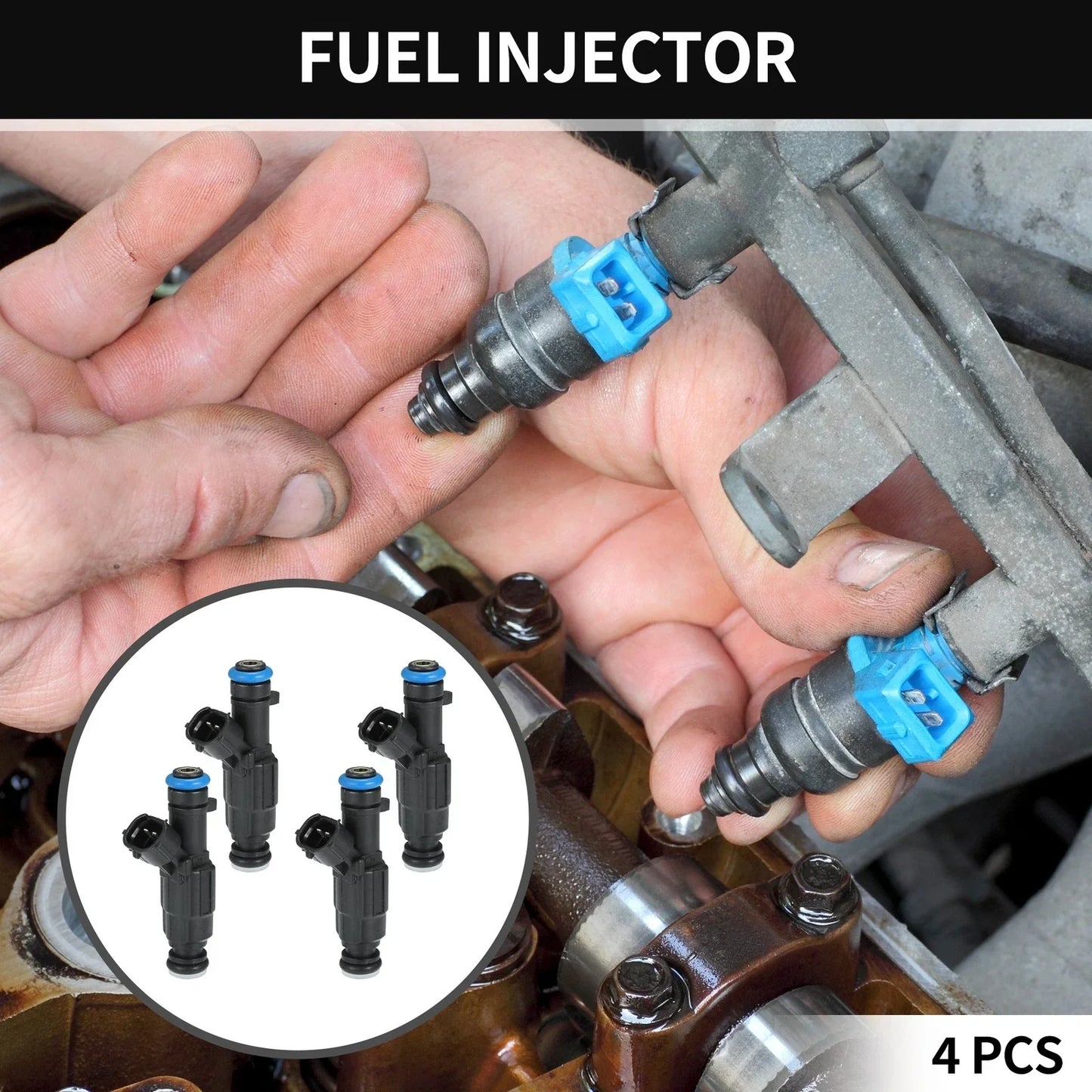 Fuel Injector 2.4L for Kia Optima (2009-2010) - 4 x Black Injectors