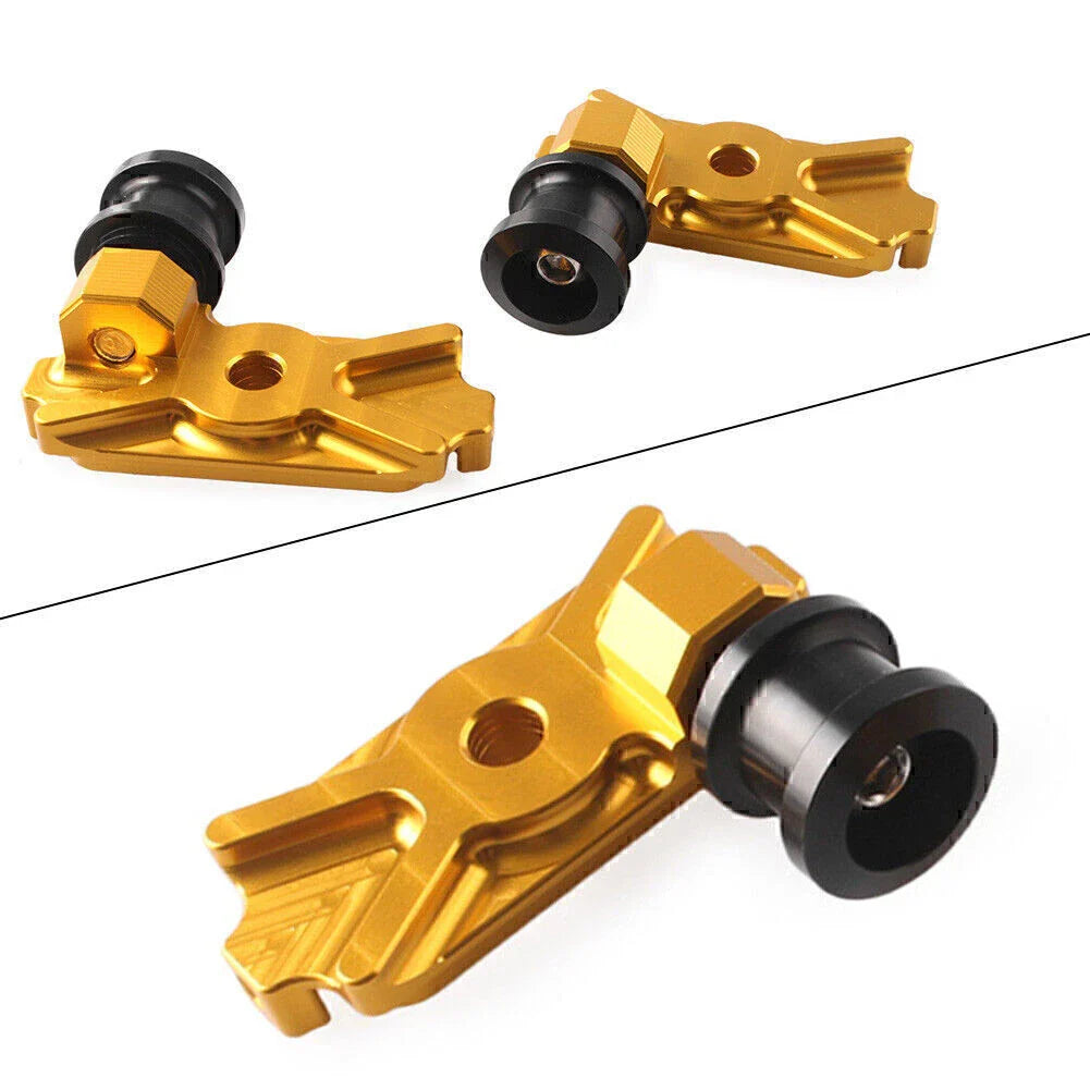 Gold CNC Swingarm Spool Adapters for Kawasaki Ninja 250 300 (2013-2023)