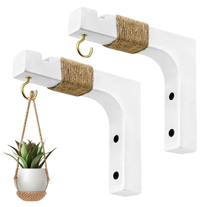 Wooden Plant Hanger Hook for Wall - Hanging Basket Flower Pot