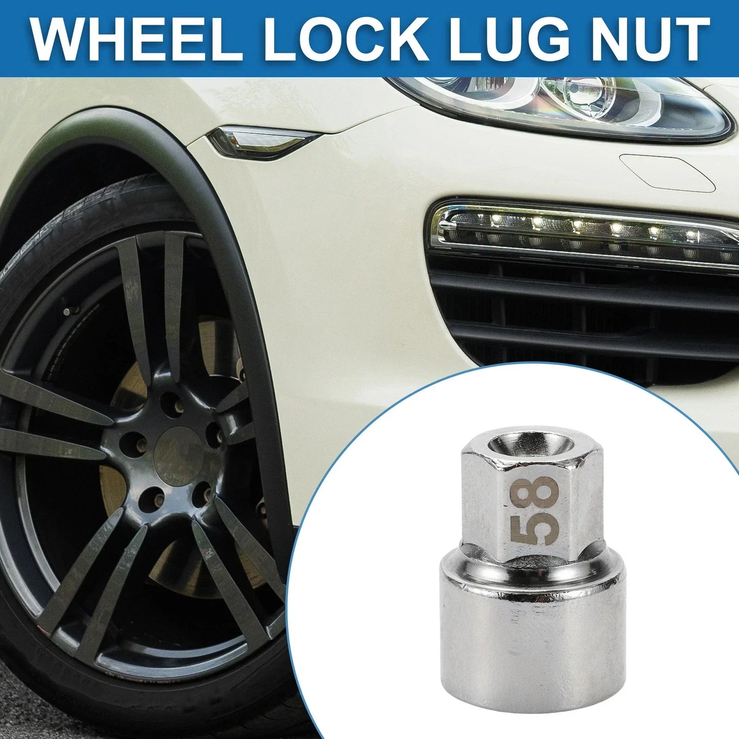 3/4" Wheel Lock Lugnut Anti-theft Screw Nut Removal Key for Porsche