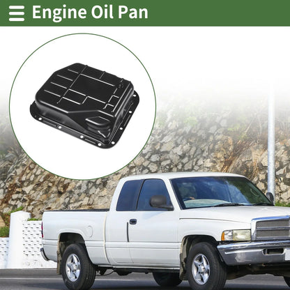 Engine Oil Pan for Dodge Ram 1500 1996-2001 - 1 x No.52118779AB, Iron Black