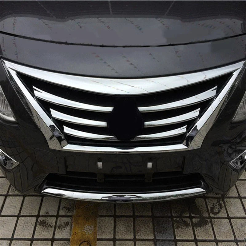 Chrome Front Grille Trims for Nissan Versa Latio Almera (2015-2017)