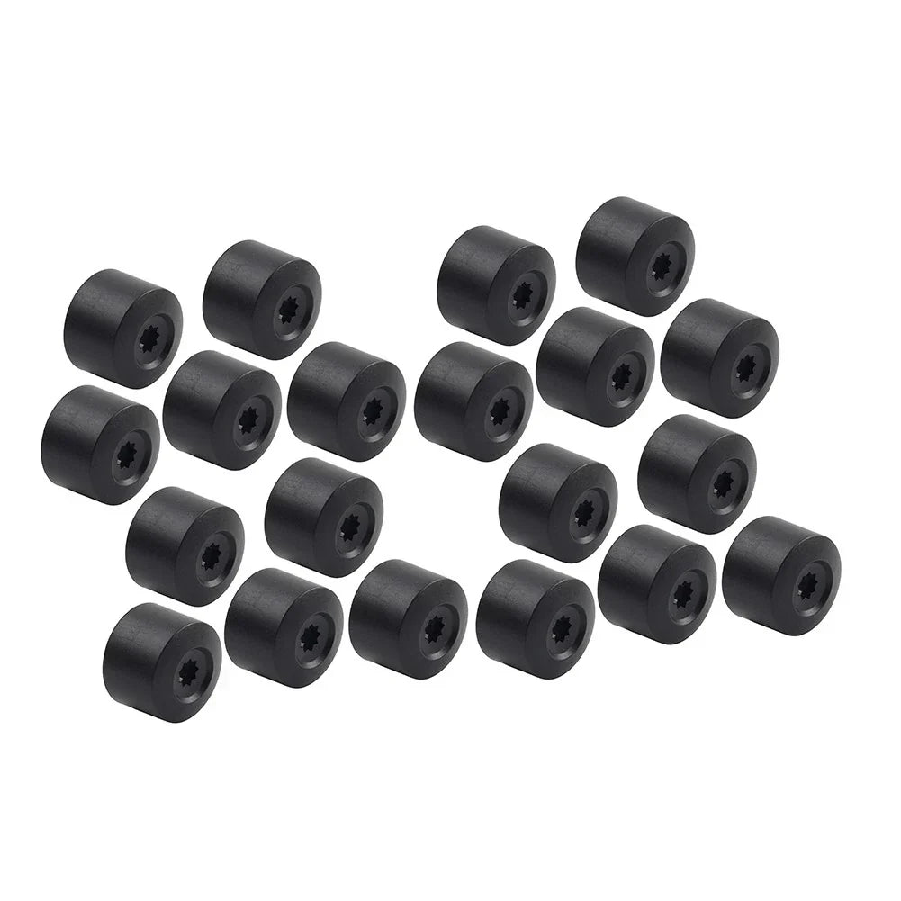 17mm Black Wheel Lug Nut Bolt Cover Caps 20Pcs for Volkswagen Golf, Passat, Beetle