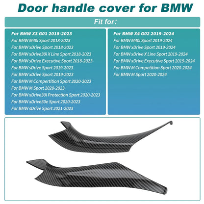 Door Pull Handle Cover for BMW X3 G01 X4 G02 (2019-2023) Carbon Fiber Black