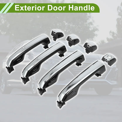 Exterior Door Handle Set for Toyota Lexus GX460 Black Silver Tone (2010-2023)
