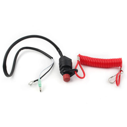 Outboard Engine Motor Kill Stop Switch with Safety Tether Lanyard