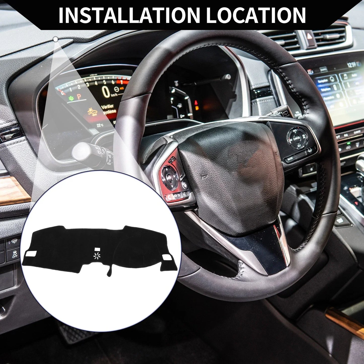 Dashboard Cover Mat for Honda Civic 11th 2021-2024 Protector Black 1 Set