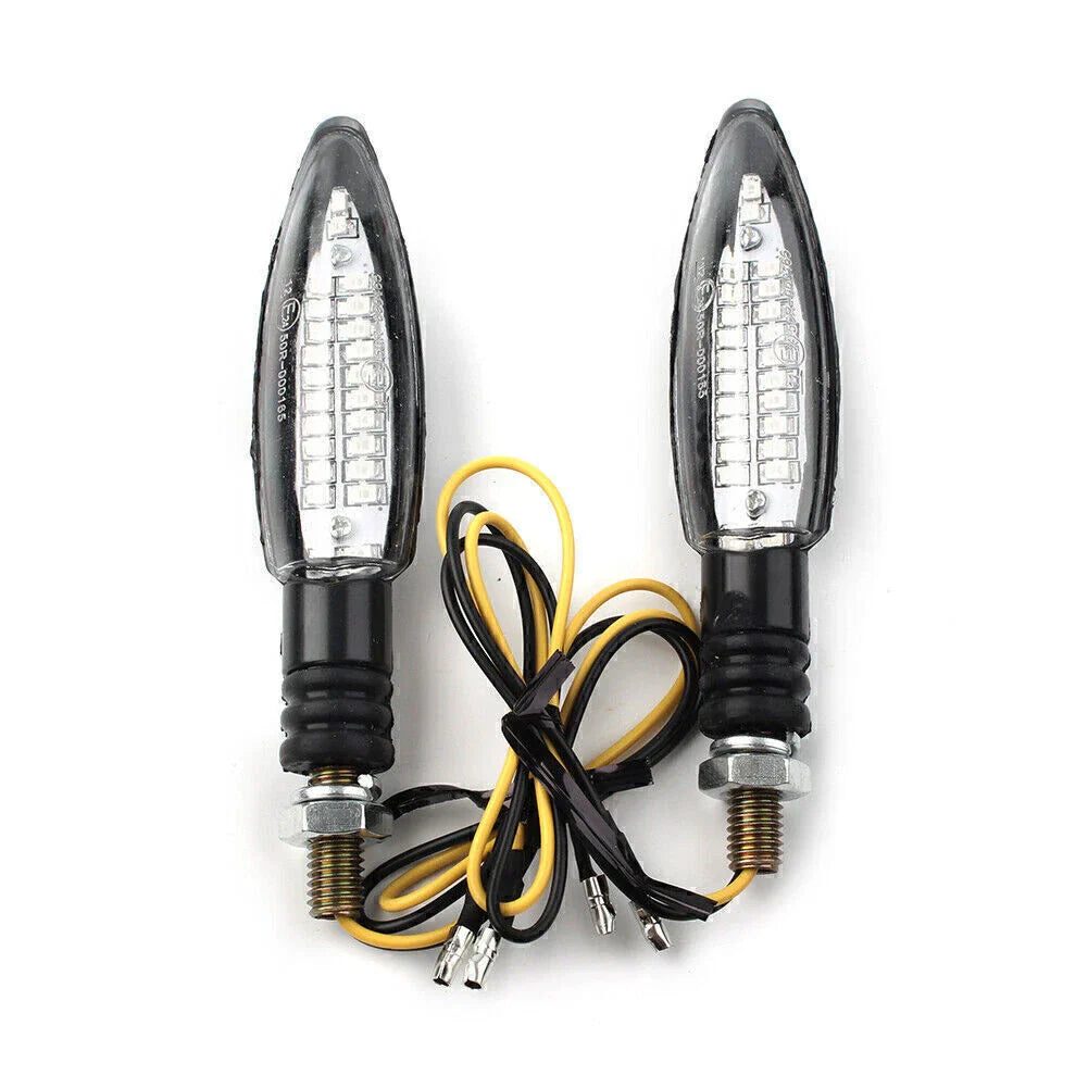 LED Turn Signal Indicators  Amber Lamps for Universal Motorcycle