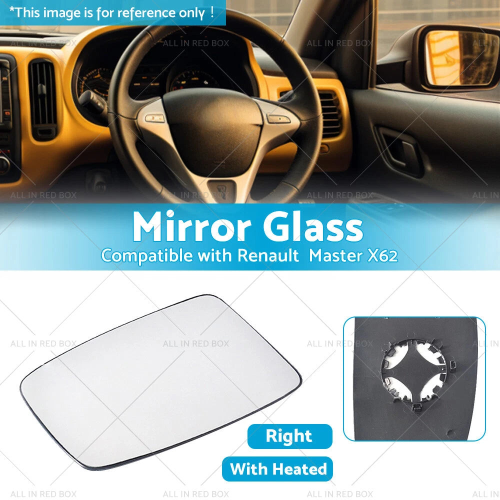 Heated Convex Right Mirror Glass for Renault Master X62 (2010-2019)